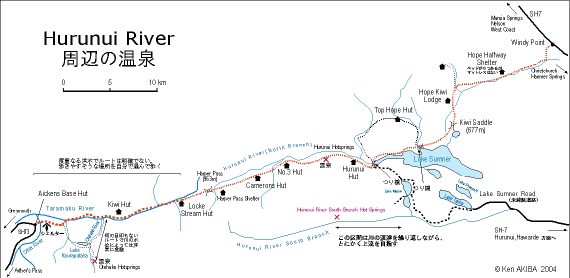 Hurunui River South Branch Hot Springs MAP