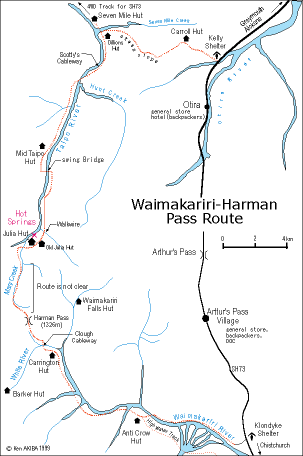 Waimakariri Harman Pass Route Map