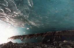 inside tunnel the Dart Glacier
