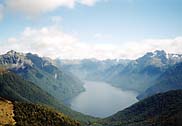 a view of Lake Manapouri from the Kepler Track
