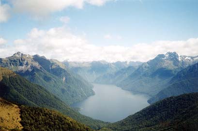 a view of lake Manapouri from the Kepler Track.
