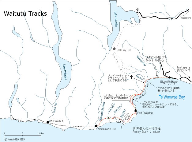 Waitutu Tracks / South Coast Track Map